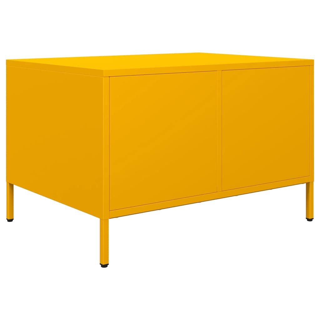 Mustard yellow cold rolled steel coffee table