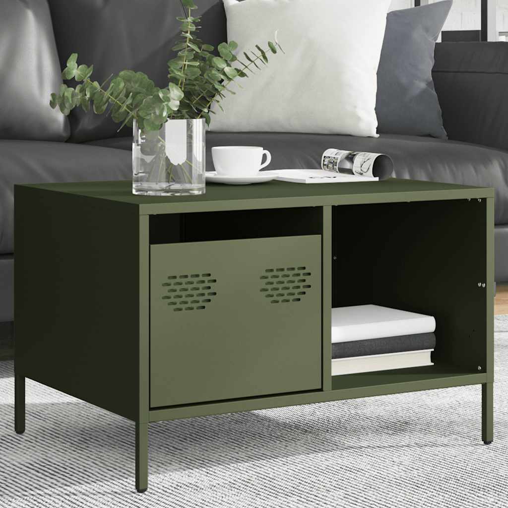 Olive green coffee table 68.5x50x43.5cm cold rolled steel