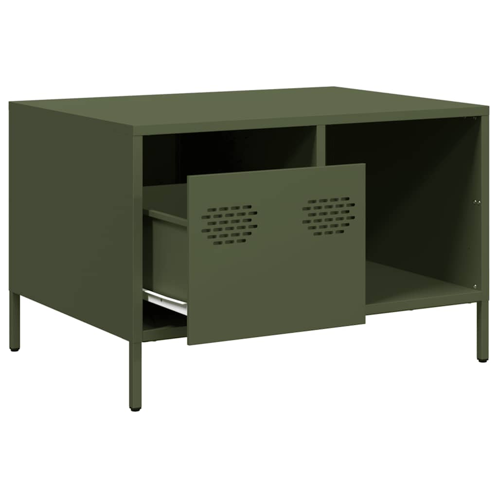 Olive green coffee table 68.5x50x43.5cm cold rolled steel