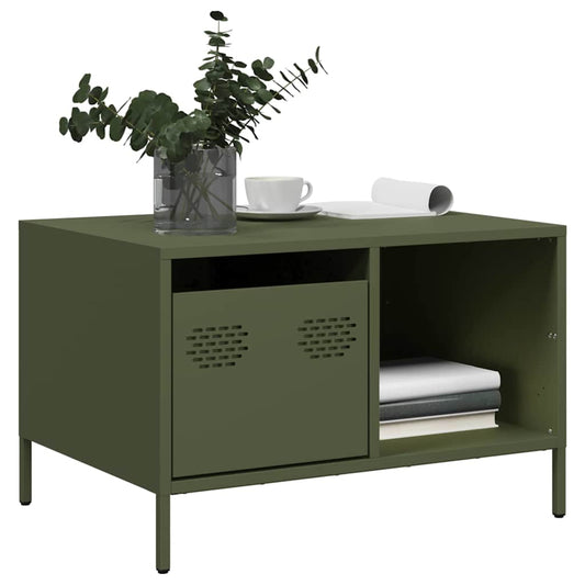 Olive green coffee table 68.5x50x43.5cm cold rolled steel