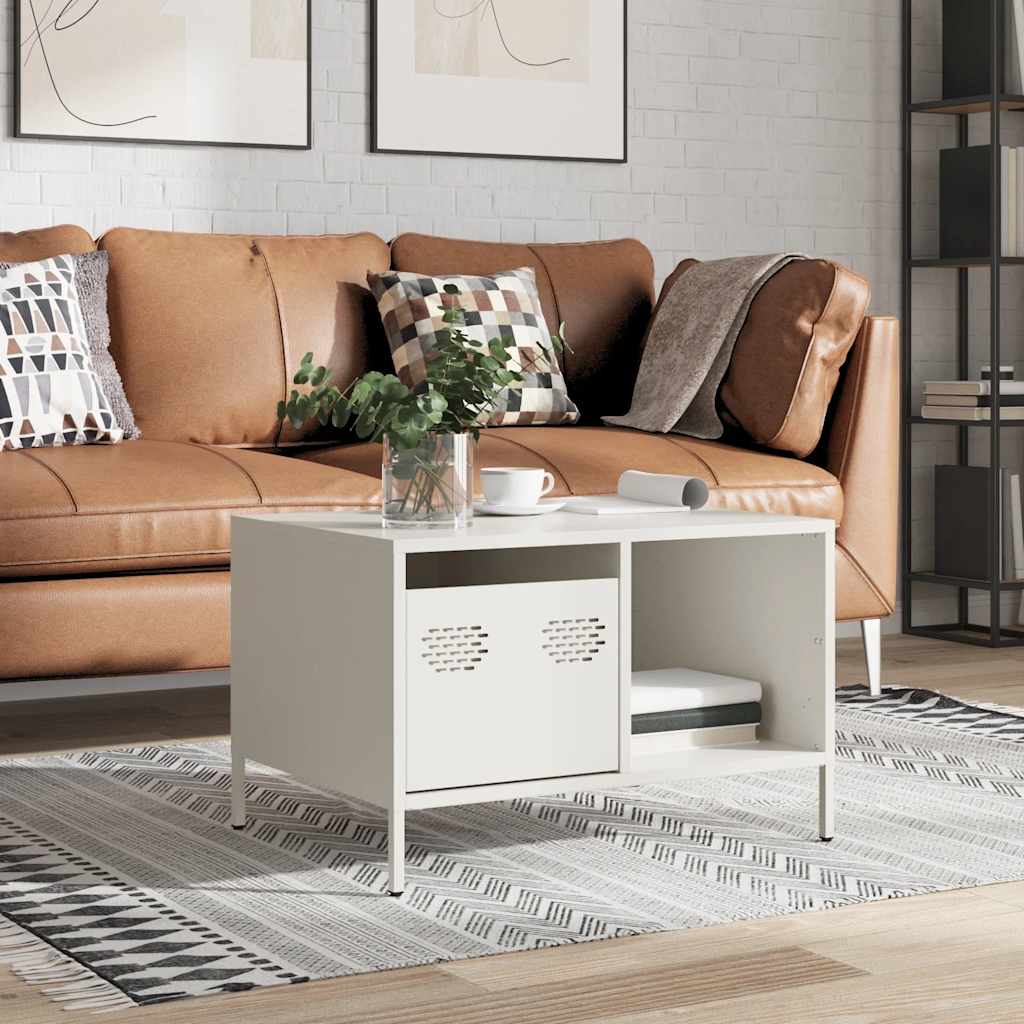 Coffee table, white, 68.5x50x43.5 cm, cold-rolled steel