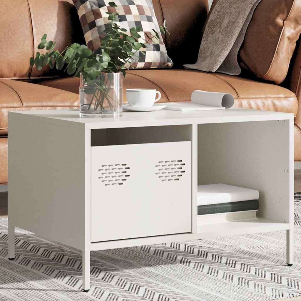 Coffee table, white, 68.5x50x43.5 cm, cold-rolled steel