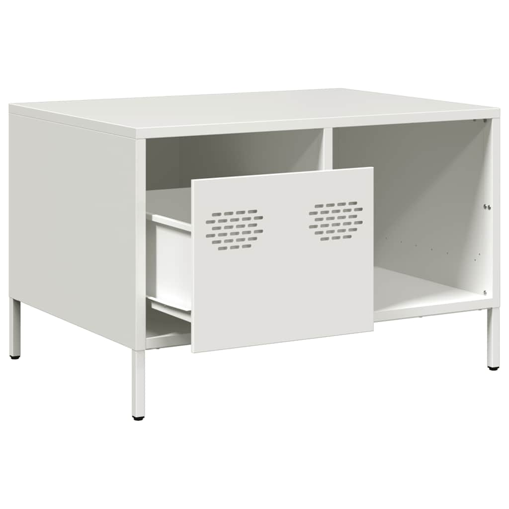 Coffee table, white, 68.5x50x43.5 cm, cold-rolled steel