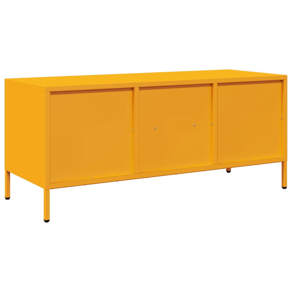 TV cabinet, mustard yellow, 101.5x39x43.5 cm, cold-rolled steel