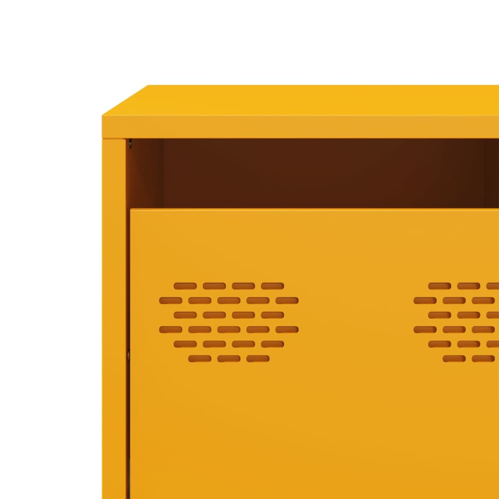 TV cabinet, mustard yellow, 101.5x39x43.5 cm, cold-rolled steel