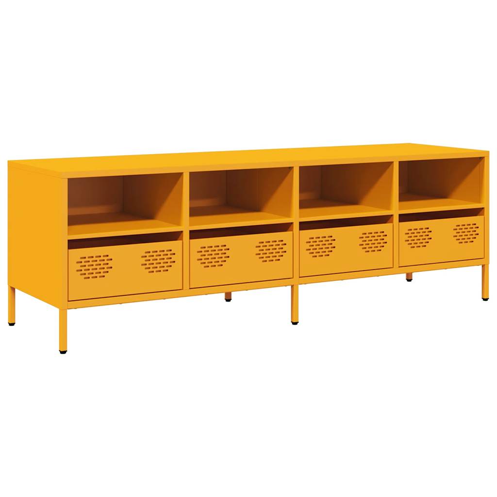 TV cabinet, mustard yellow, 135x39x43.5 cm, cold-rolled steel