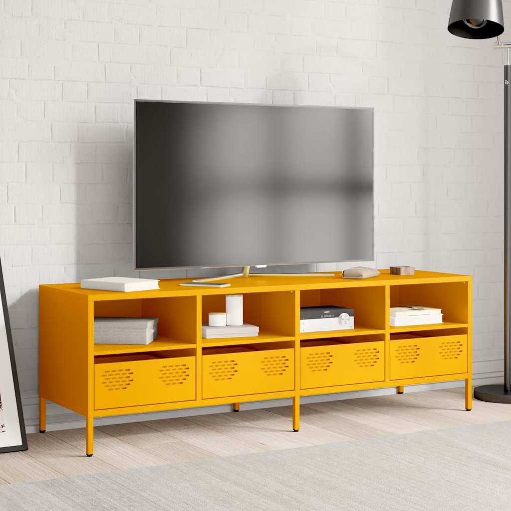 TV cabinet, mustard yellow, 135x39x43.5 cm, cold-rolled steel