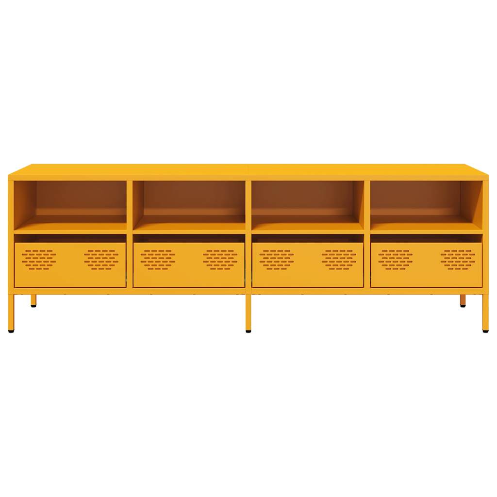 TV cabinet, mustard yellow, 135x39x43.5 cm, cold-rolled steel