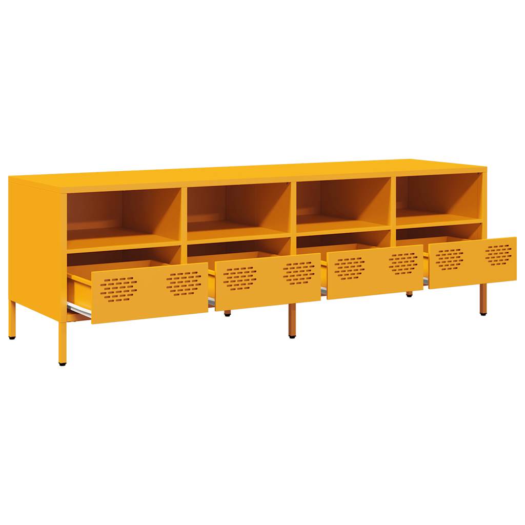 TV cabinet, mustard yellow, 135x39x43.5 cm, cold-rolled steel