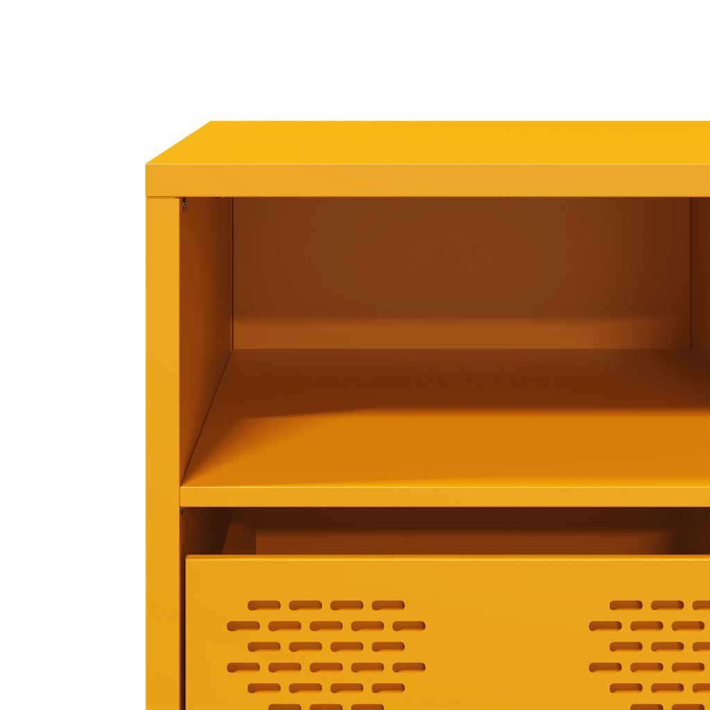 TV cabinet, mustard yellow, 135x39x43.5 cm, cold-rolled steel