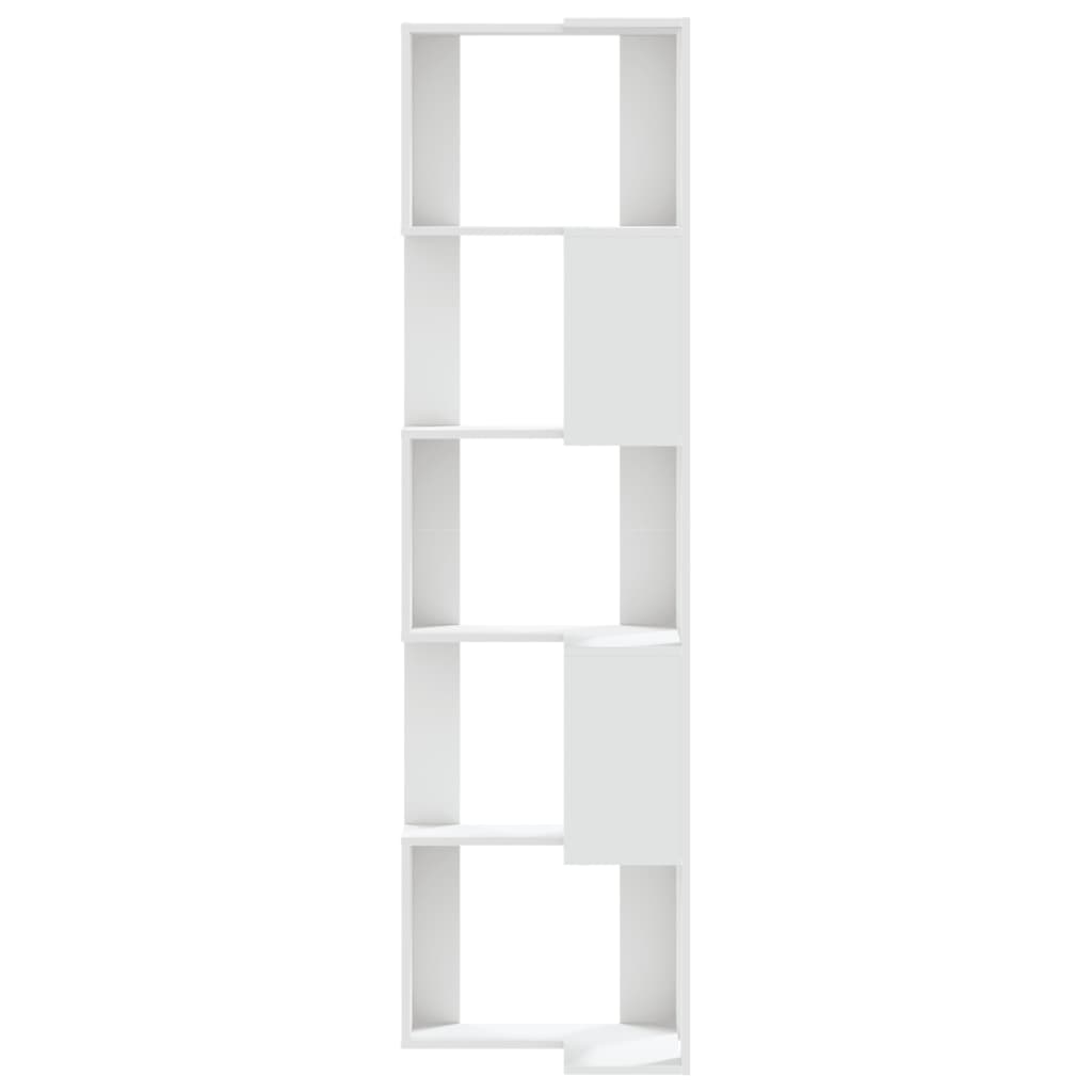 5-tier bookcase white 50x50x179cm processed wood