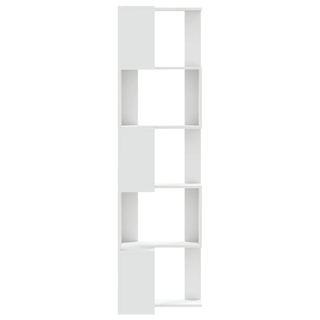 5-tier bookcase white 50x50x179cm processed wood