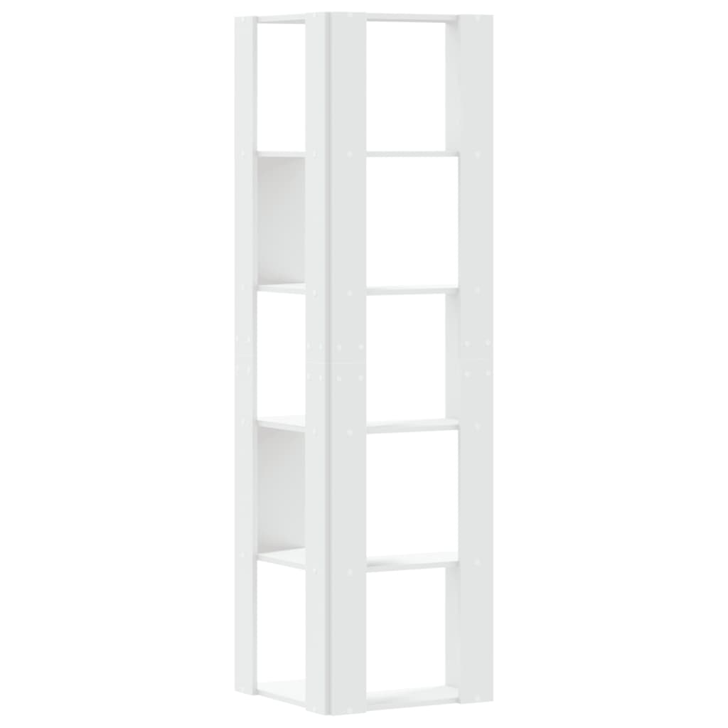 5-tier bookcase white 50x50x179cm processed wood