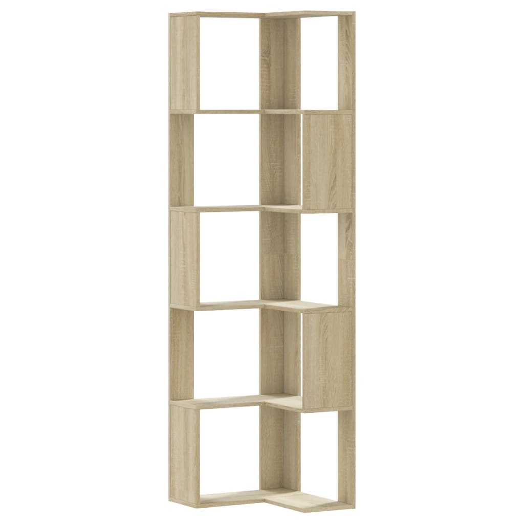 5-tier bookcase sonoma oak 50x50x179cm processed wood