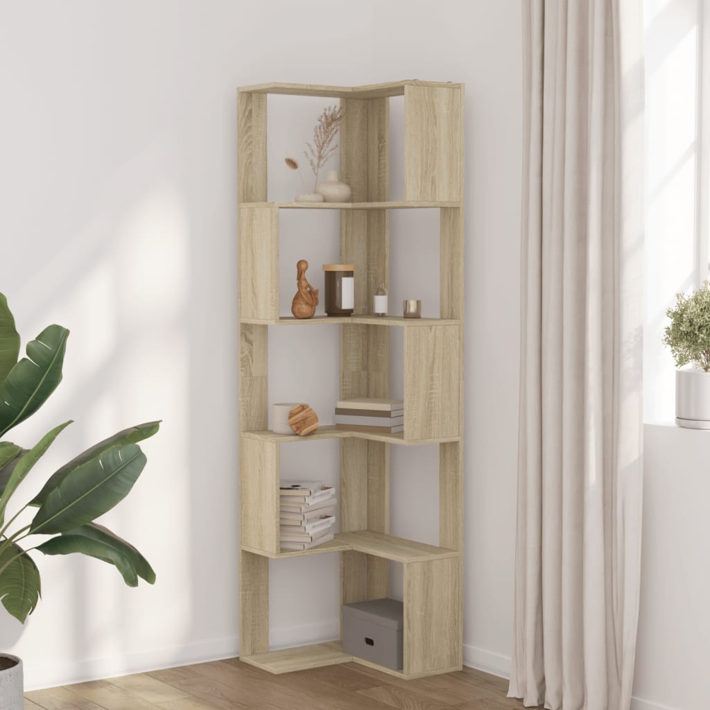 5-tier bookcase sonoma oak 50x50x179cm processed wood