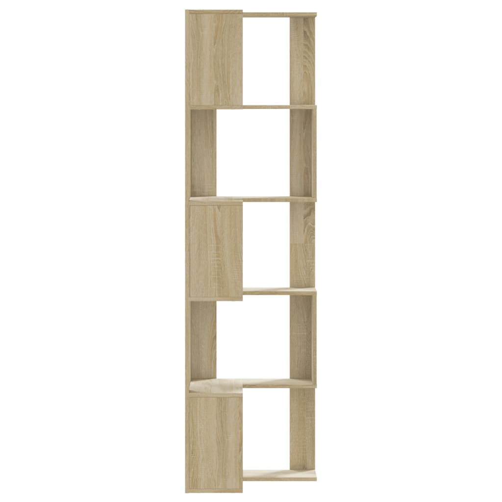 5-tier bookcase sonoma oak 50x50x179cm processed wood