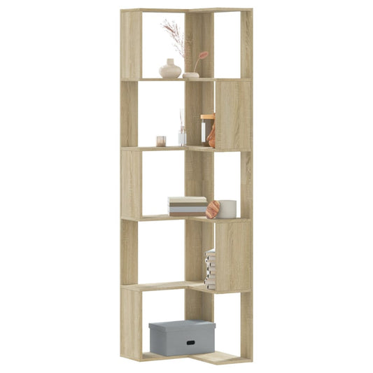 5-tier bookcase sonoma oak 50x50x179cm processed wood