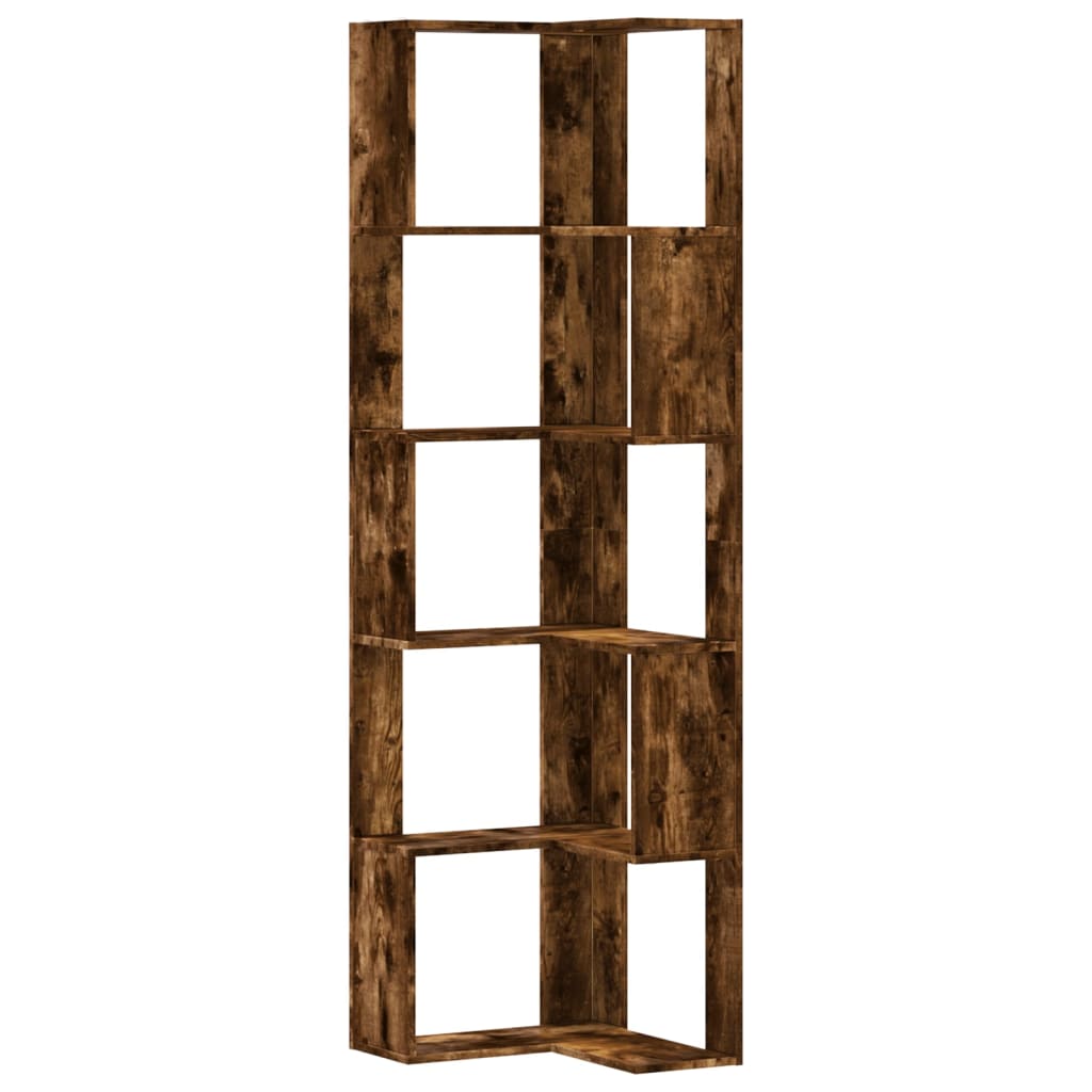 5-tier bookcase smoky oak 50x50x179cm processed wood