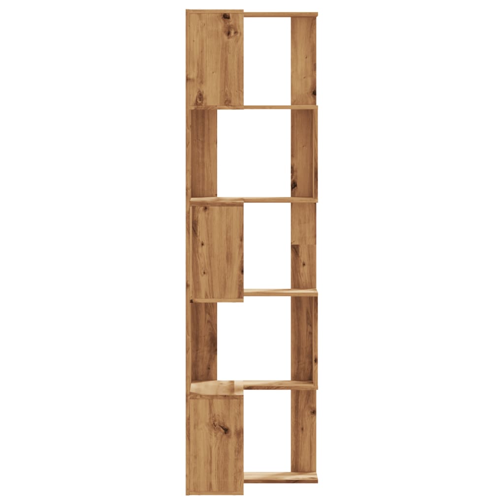 5-tier bookcase, handcrafted oak, 50x50x179 cm, processed wood