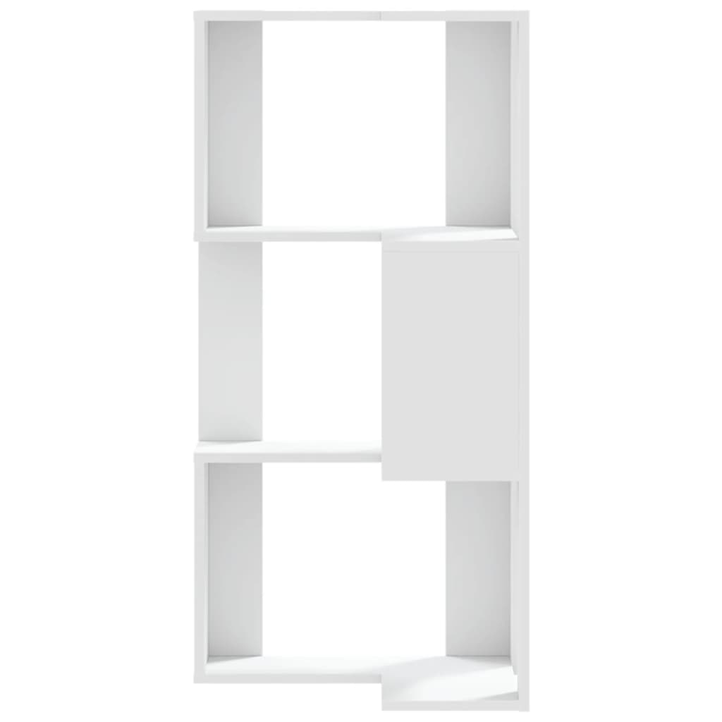 3-tier bookcase white 50x50x102 cm processed wood