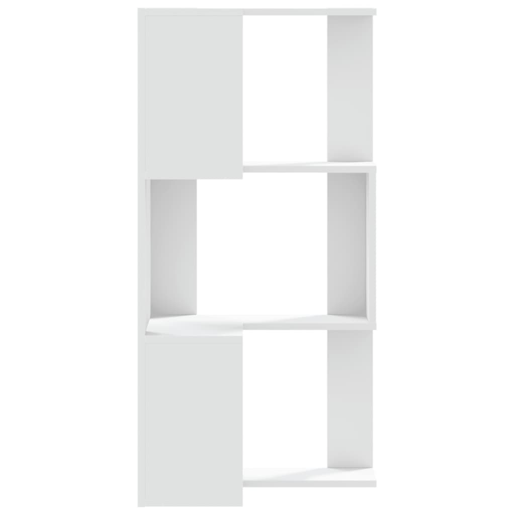 3-tier bookcase white 50x50x102 cm processed wood