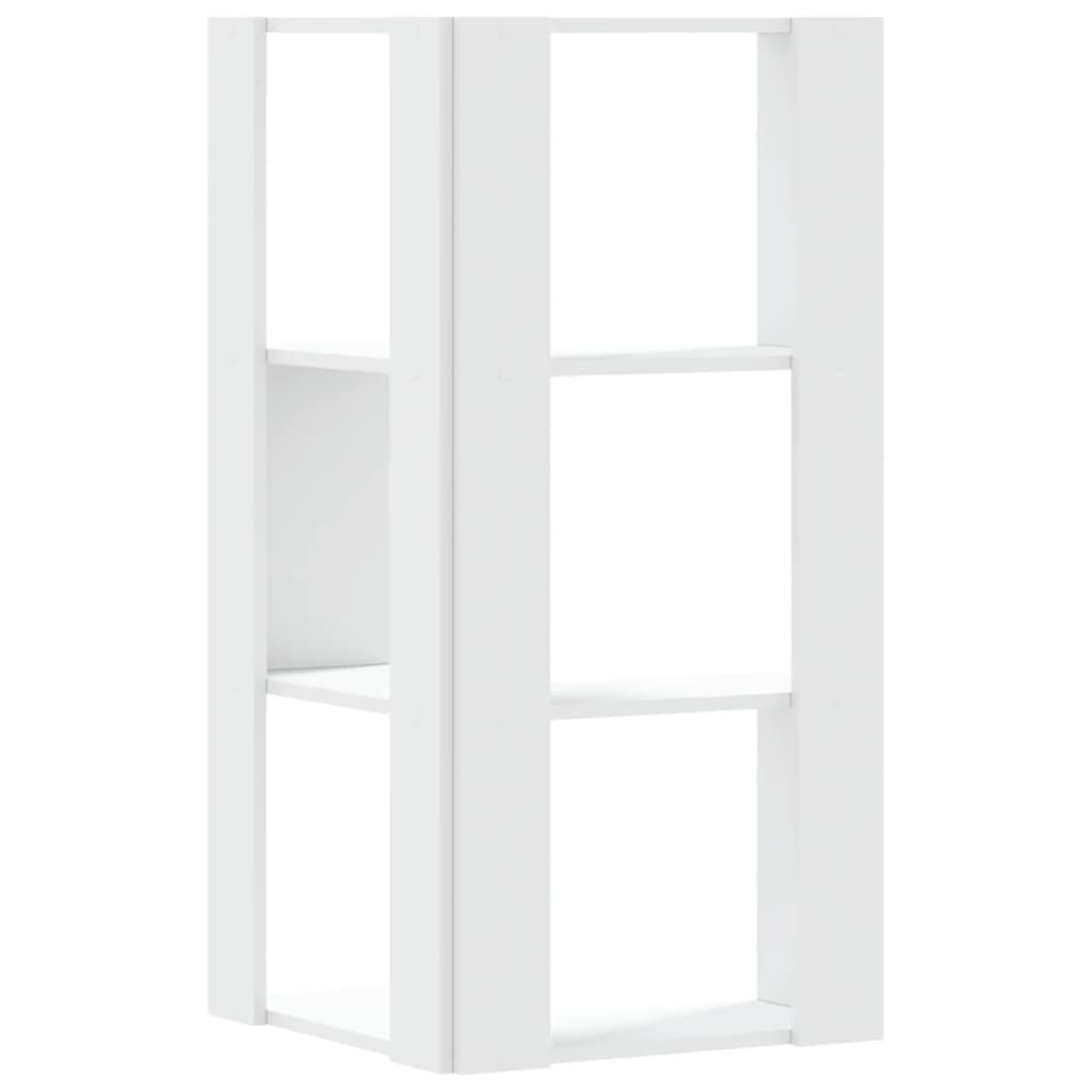 3-tier bookcase white 50x50x102 cm processed wood