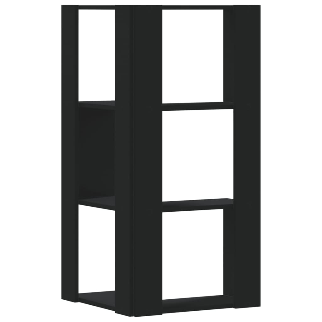 3-tier bookcase black 50x50x102 cm processed wood