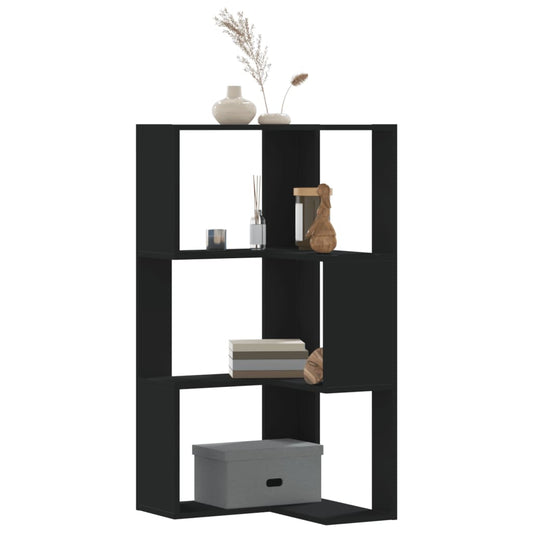 3-tier bookcase black 50x50x102 cm processed wood