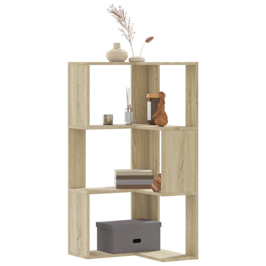 3-tier bookcase sonoma oak 50x50x102 cm processed wood