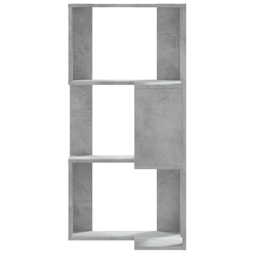 3-tier bookcase concrete gray 50x50x102 cm processed wood