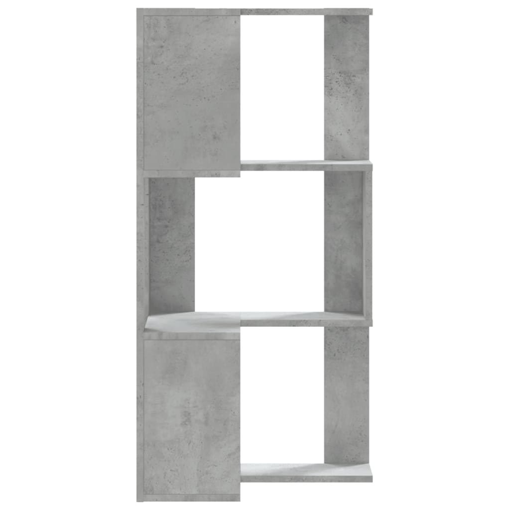 3-tier bookcase concrete gray 50x50x102 cm processed wood