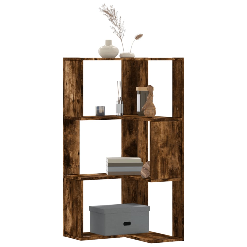 3-tier bookcase smoky oak 50x50x102cm processed wood