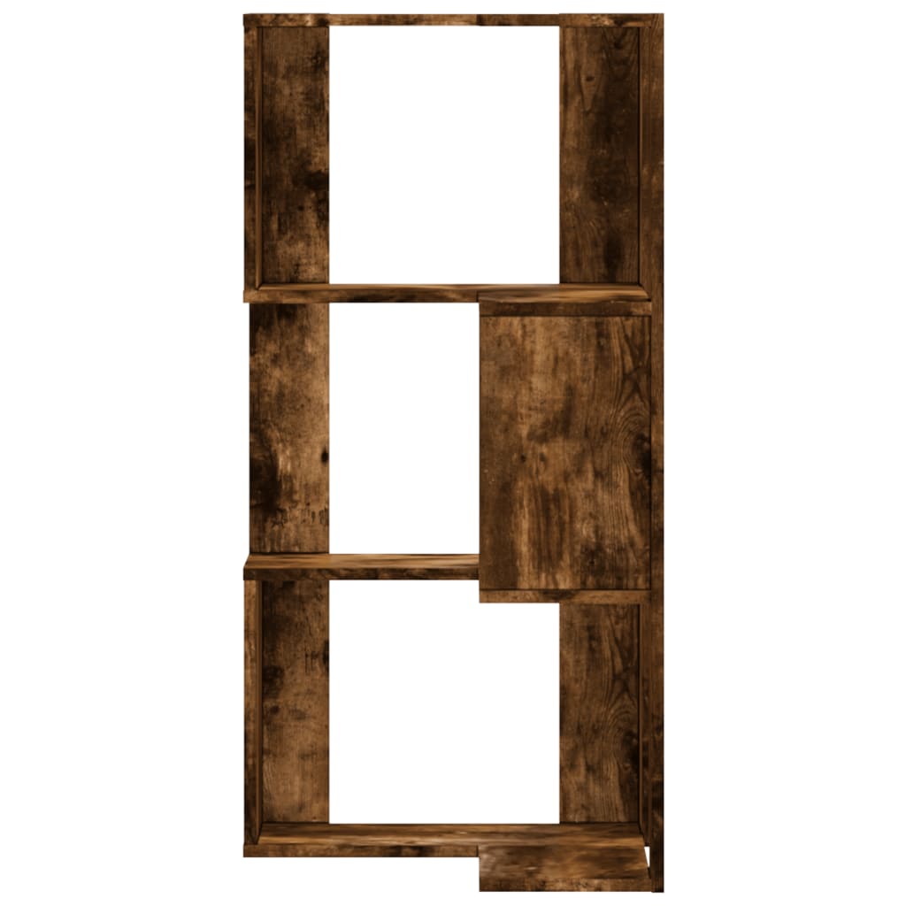 3-tier bookcase smoky oak 50x50x102cm processed wood