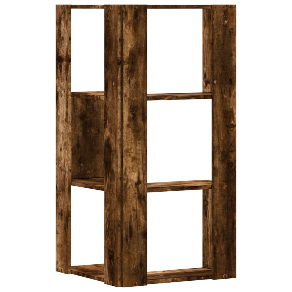 3-tier bookcase smoky oak 50x50x102cm processed wood