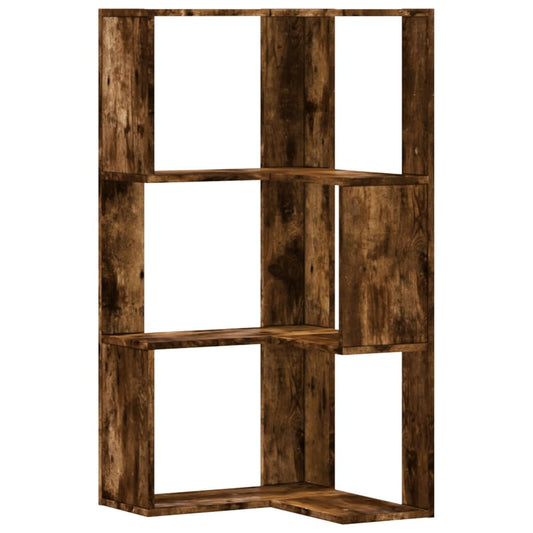 3-tier bookcase smoky oak 50x50x102cm processed wood