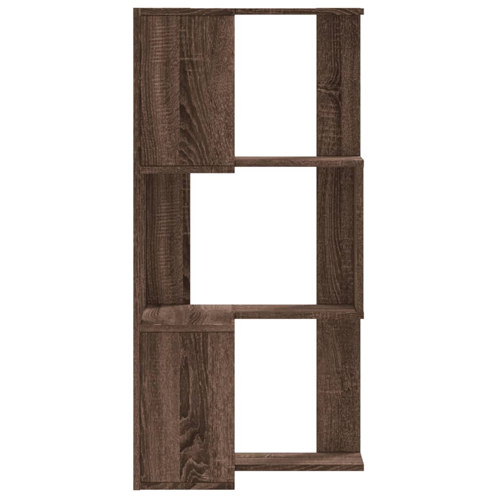 3-tier bookcase, brown oak, 50x50x102 cm, processed wood