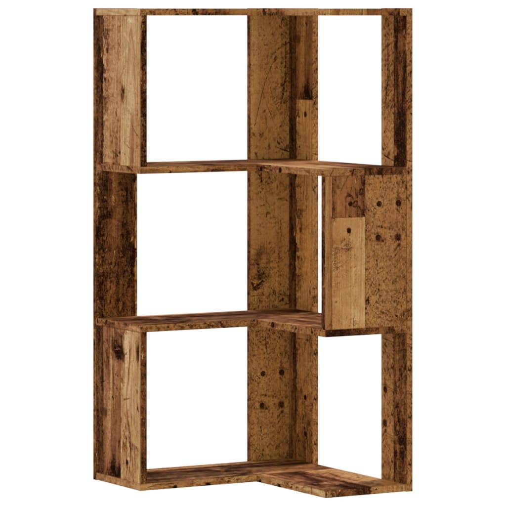 3-tier bookcase, old wood, 50x50x102 cm, processed wood