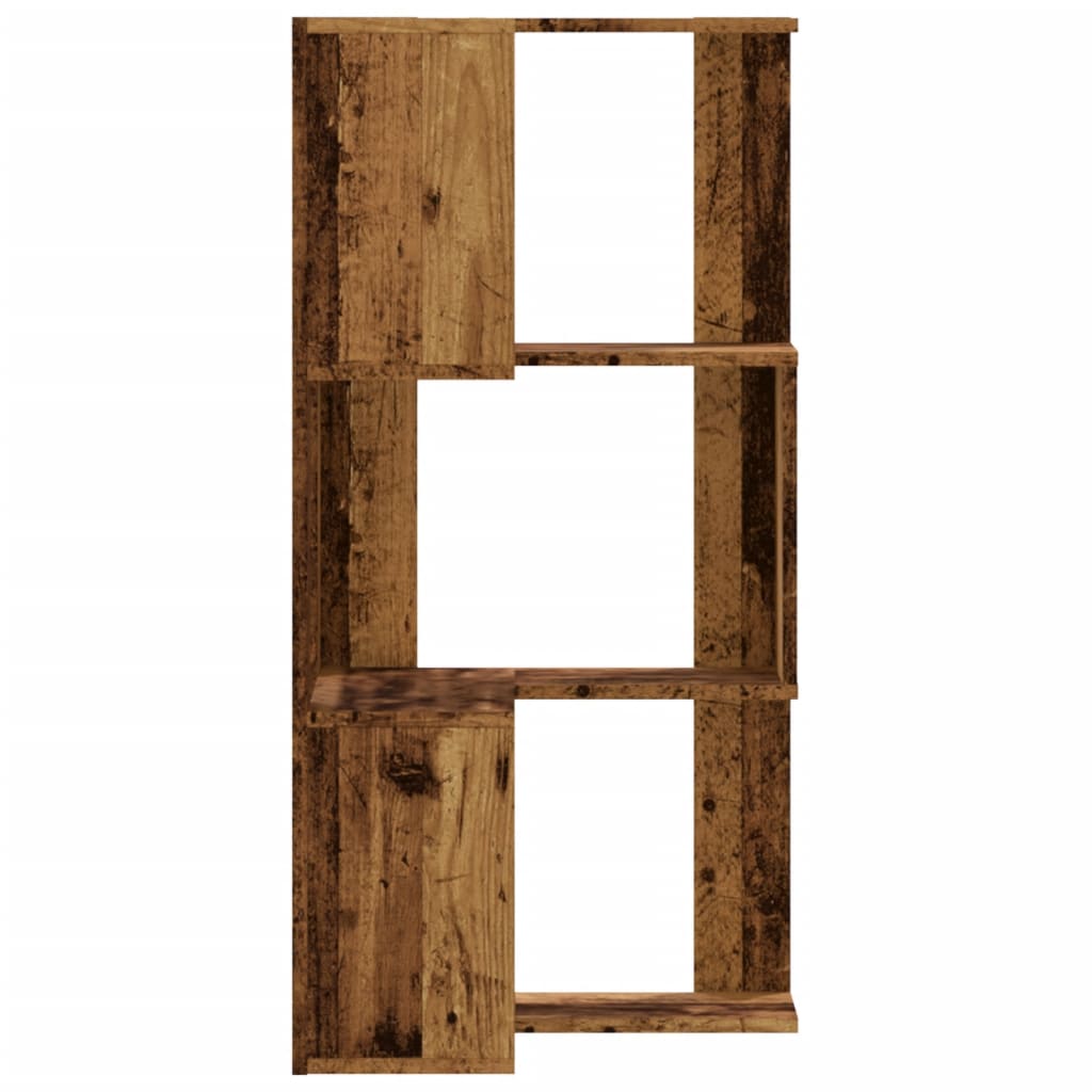 3-tier bookcase, old wood, 50x50x102 cm, processed wood