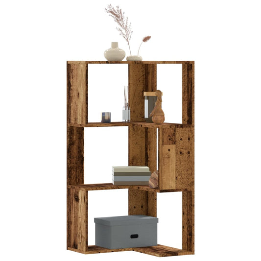 3-tier bookcase, old wood, 50x50x102 cm, processed wood