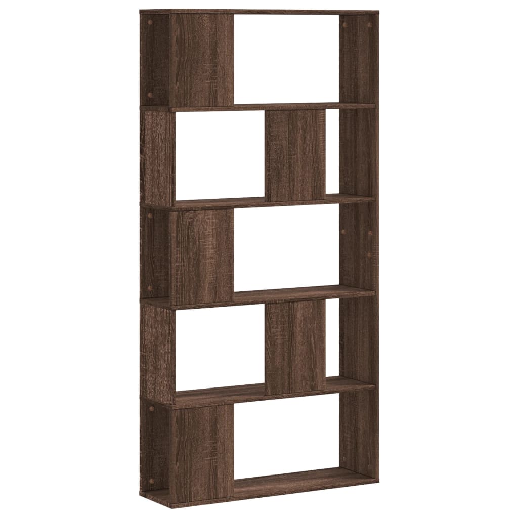 5-tier bookcase, brown oak, 80.5x23.5x162.5 cm, wood