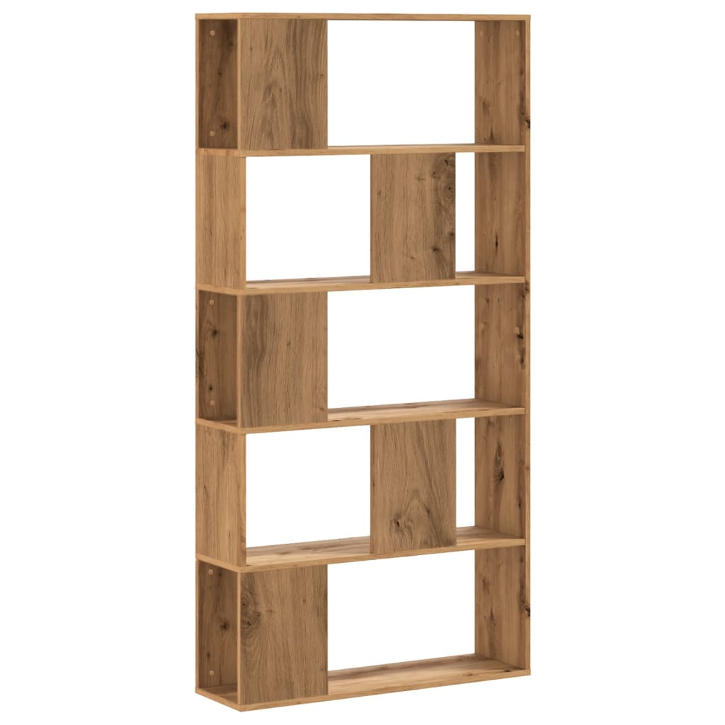 5-tier bookcase, handcrafted oak, 80.5x23.5x162.5 cm, wood