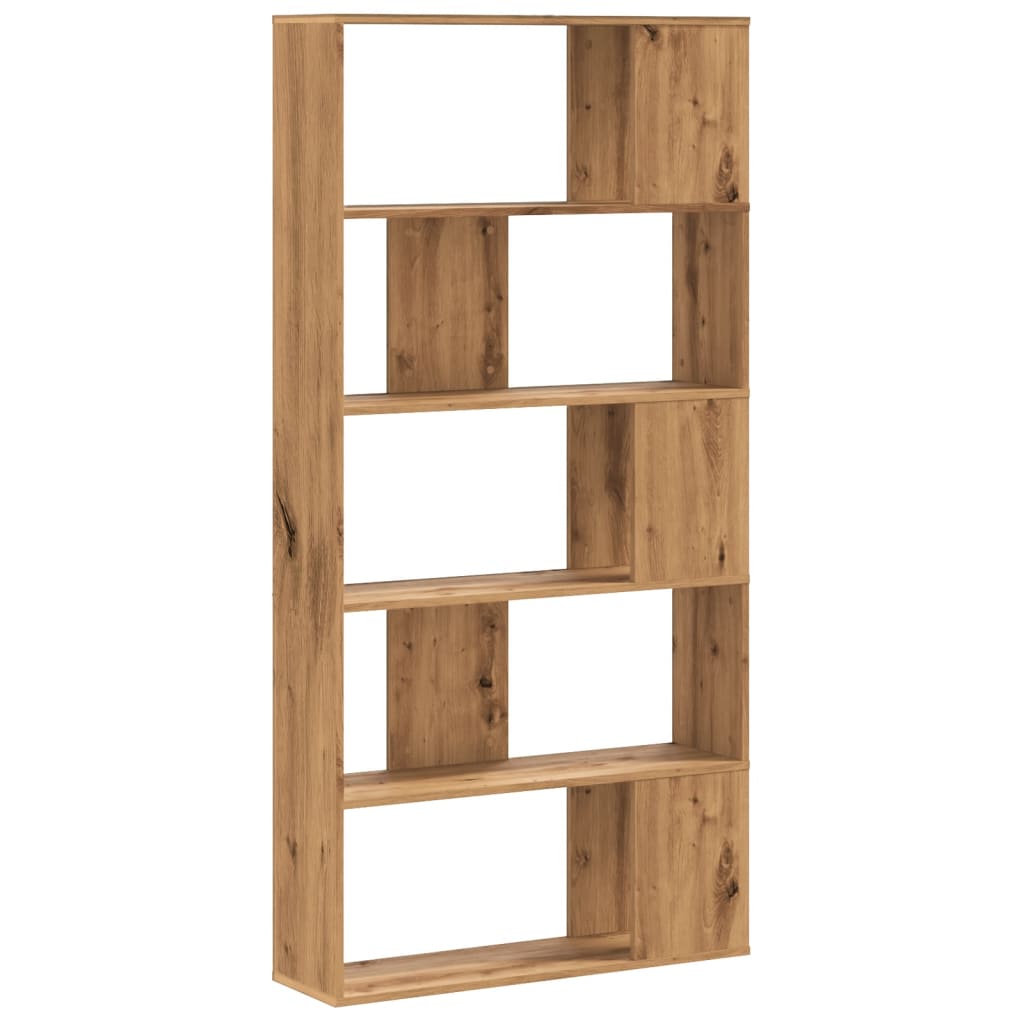 5-tier bookcase, handcrafted oak, 80.5x23.5x162.5 cm, wood