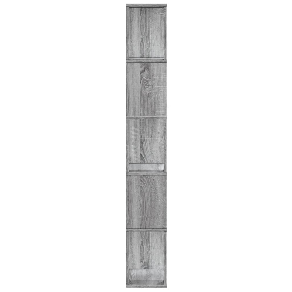 5-tier bookcase, sonoma gray, 45x23.5x162.5cm, processed wood