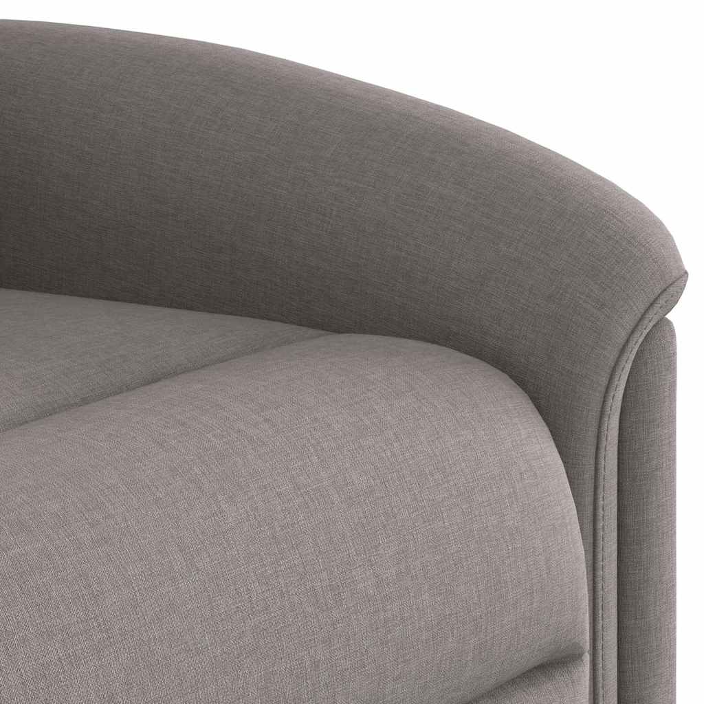 Electric reclining armchair, taupe grey, textile material