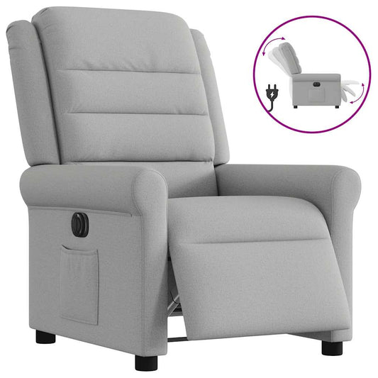 Cloud Grey Fabric Electric Recliner Chair