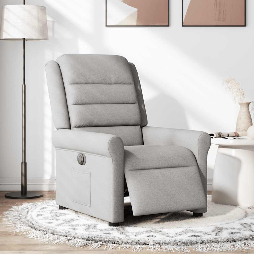 Cloud Grey Fabric Electric Recliner Chair