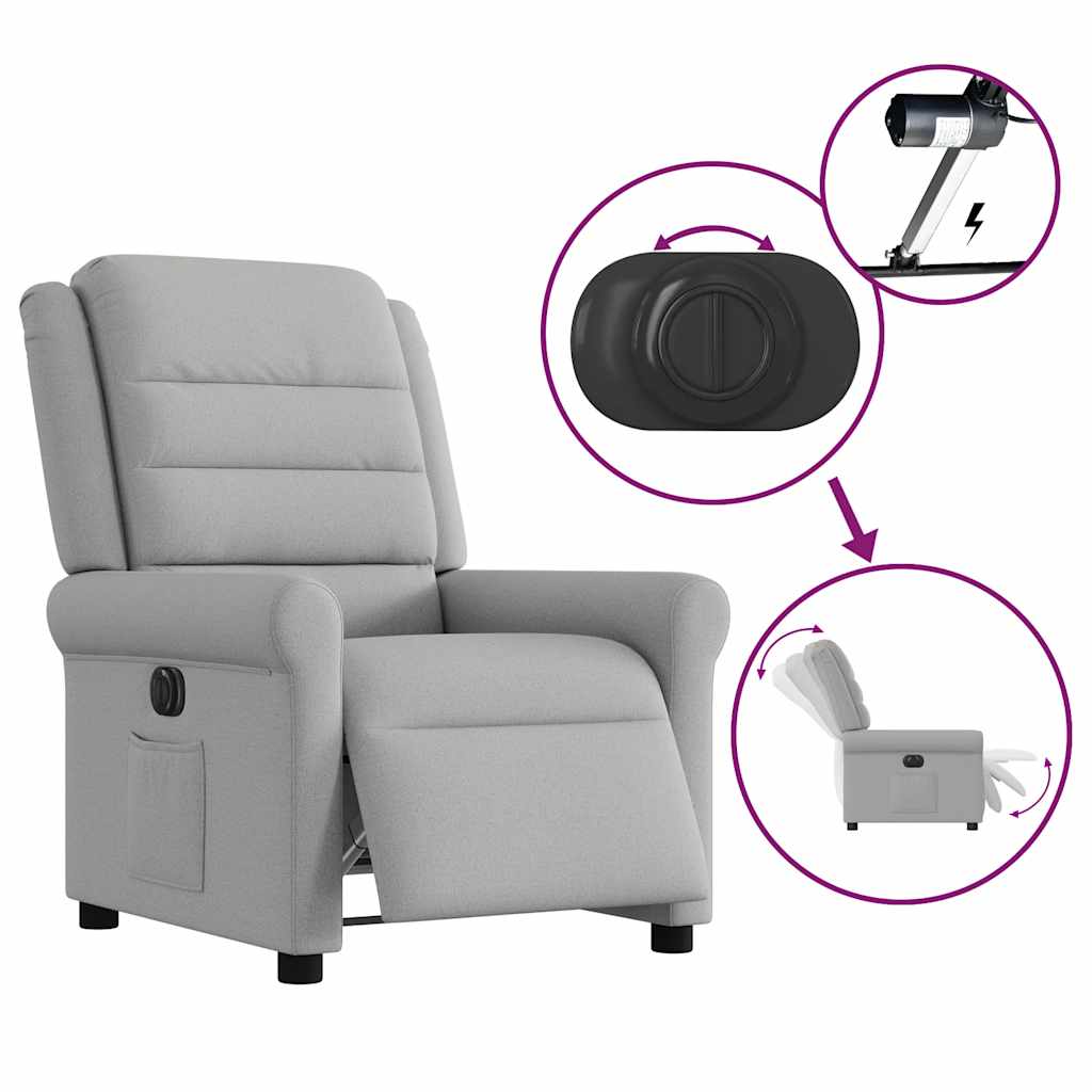 Cloud Grey Fabric Electric Recliner Chair