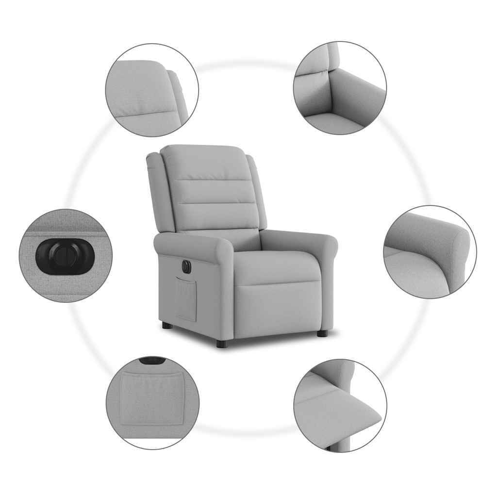 Cloud Grey Fabric Electric Recliner Chair