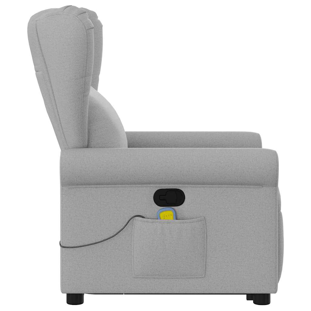 Standing massage chair, reclining, cloud gray fabric