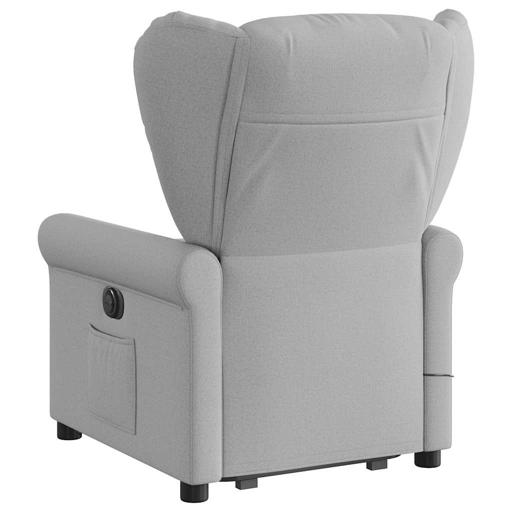 Standing massage chair, reclining, cloud gray fabric